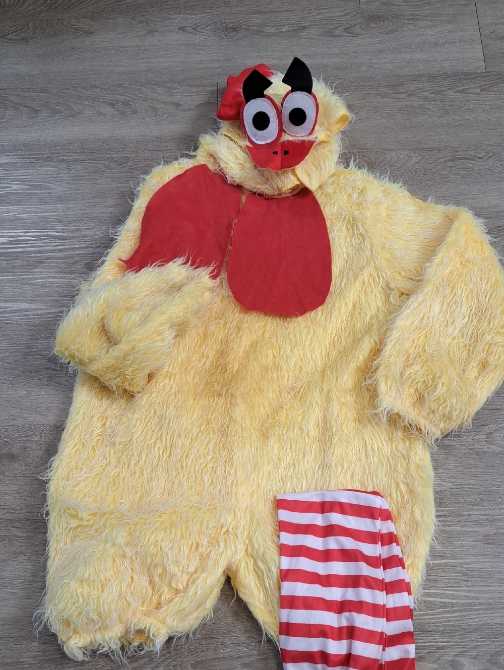 Yellow Chicken Costume with Red Accents for Big Kids or Adults - Picture 2 of 5